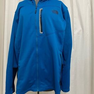 The North Face Men’s Blue Fleece Hooded Zip-Up Jacket in Blue XXL